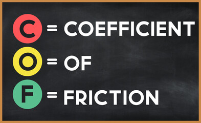 coefficient of friction (cof) on chalk board