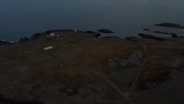 Drone Flight Above Road To Observatory And Lighthouse