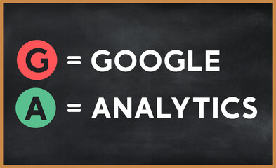 google analytics (ga) on chalk board