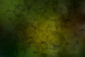 Dark Green, Yellow vector abstract mosaic backdrop.