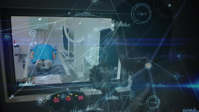 Animation of financial data processing over patient in hospital