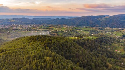 Carpathian mountains in Ukraine village
