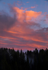 Fototapeta premium Sunset in Dolomites mountains, Alps, northern Italy