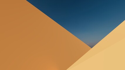 Abstract background yellow pyramids and blue sky