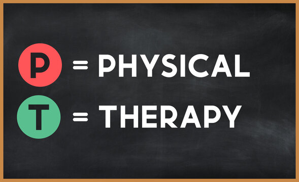 physical therapy (pt) on chalk board
