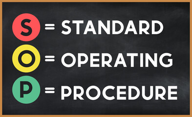 standard operating procedure (sop) on chalk board