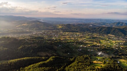 Carpathian mountains in Ukraine village
