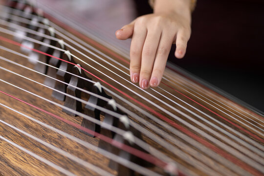 Playing the zither
