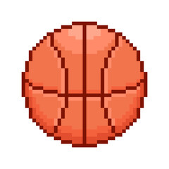 Obraz premium colorful simple vector flat pixel art illustration of red basketball ball