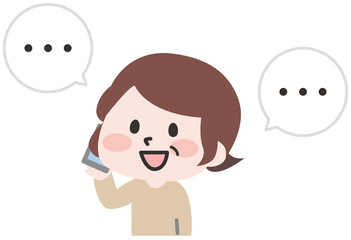 電話をするシニア女性