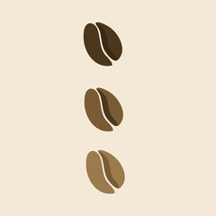 Coffee beans brown/beige/creamy flat illustration 