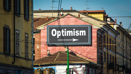 Obraz premium Street Sign to Optimism