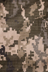 Ukrainian military uniform fabric. Pixel military uniform. Military camouflage fabric background