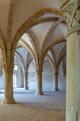 Fototapeta na wymiar vertical interior view of the dormitory in the Alcobaca monastery