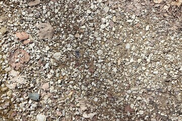 A close view of the gravel on the ground surface.