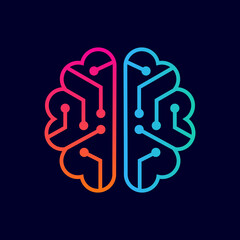Brain tech logo design template