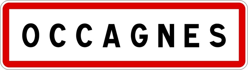 Panneau entrée ville agglomération Occagnes / Town entrance sign Occagnes