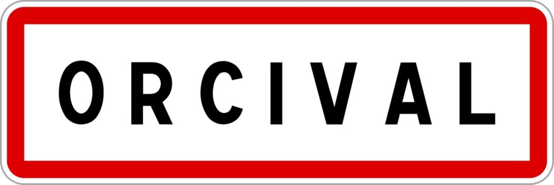 Panneau entr&eacute;e ville agglom&eacute;ration Orcival / Town entrance sign Orcival