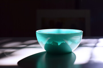 bols vasija ceramica vidrio turquesa adorno sopa caramelera beber