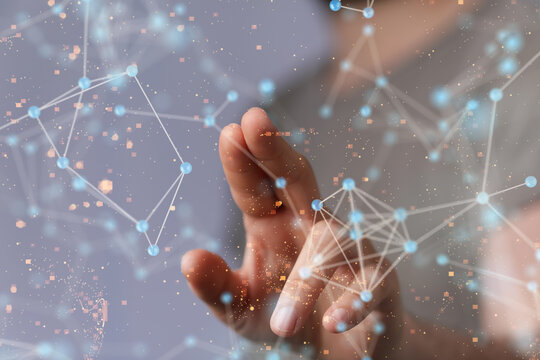 Global world network and telecommunication on earth cryptocurrency and blockchain and IoT