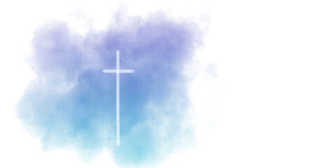 Religious conceptual cross graphic. watercolor illustration. for media and design work