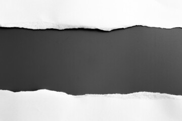 white torn paper on black background. collection paper rip