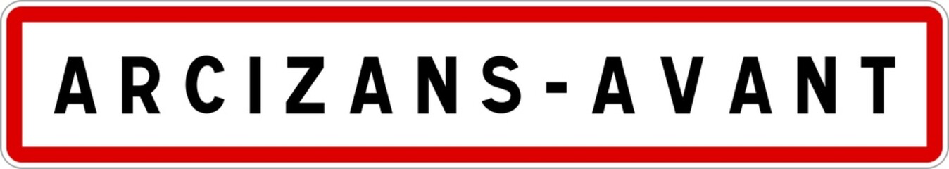 Panneau entrée ville agglomération Arcizans-Avant / Town entrance sign Arcizans-Avant