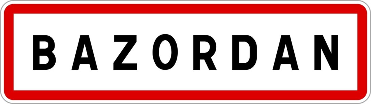 Panneau entrée ville agglomération Bazordan / Town entrance sign Bazordan