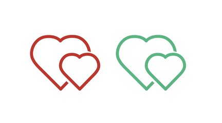 Hearts Icon Set. Vector isolated linear editable illustration set