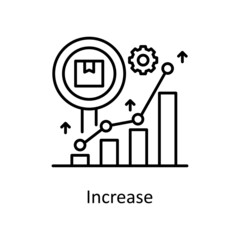 Increase vector Outline Icon Design illustration. Logistics And Supply Chain Management Symbol on White background EPS 10 File