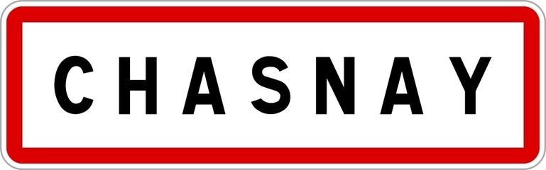 Panneau entr&eacute;e ville agglom&eacute;ration Chasnay / Town entrance sign Chasnay