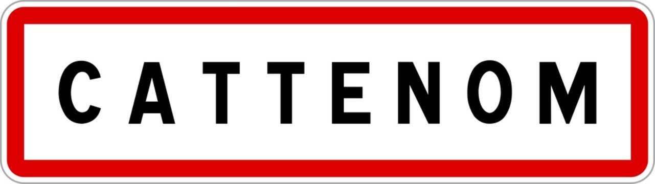 Panneau entrée ville agglomération Cattenom / Town entrance sign Cattenom