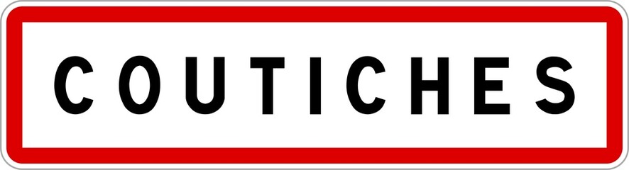 Panneau entrée ville agglomération Coutiches / Town entrance sign Coutiches