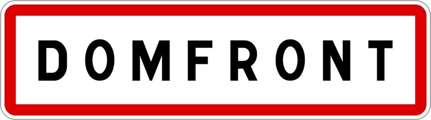 Panneau entrée ville agglomération Domfront / Town entrance sign Domfront