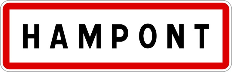 Panneau entrée ville agglomération Hampont / Town entrance sign Hampont