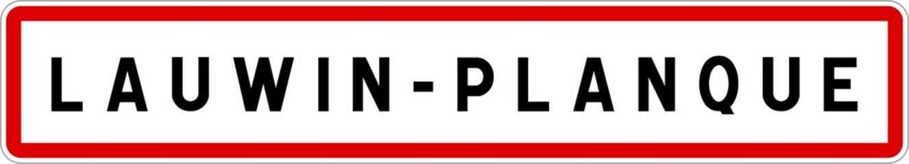 Panneau entrée ville agglomération Lauwin-Planque / Town entrance sign Lauwin-Planque