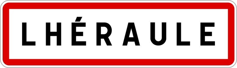 Panneau entrée ville agglomération Lhéraule / Town entrance sign Lhéraule