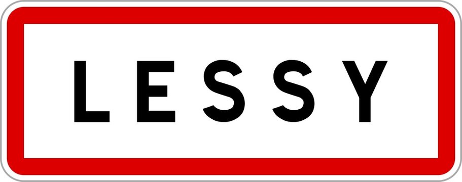 Panneau entr&eacute;e ville agglom&eacute;ration Lessy / Town entrance sign Lessy