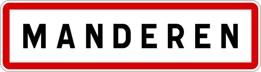 Panneau entrée ville agglomération Manderen / Town entrance sign Manderen