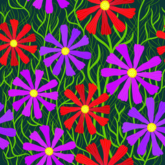 Seamless pattern in modern floral style. Modern design for paper, cover, fabric, interior decor and other users.