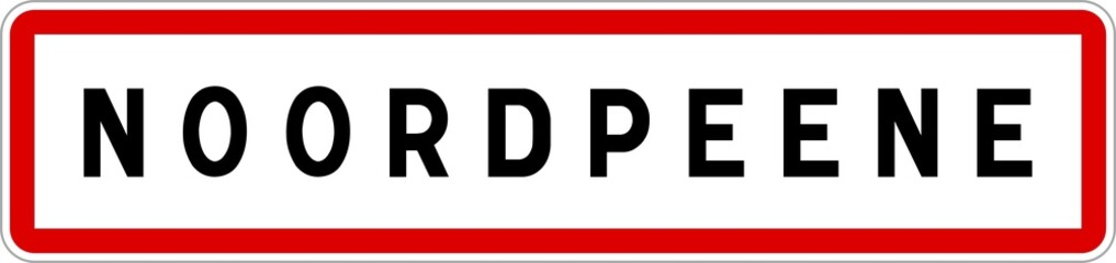 Panneau entrée ville agglomération Noordpeene / Town entrance sign Noordpeene
