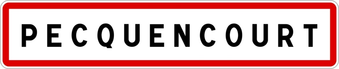 Panneau entrée ville agglomération Pecquencourt / Town entrance sign Pecquencourt