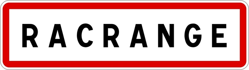 Panneau entrée ville agglomération Racrange / Town entrance sign Racrange