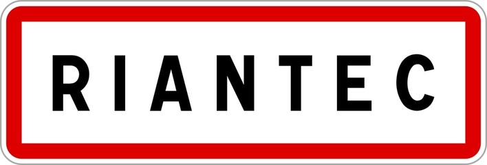 Panneau entrée ville agglomération Riantec / Town entrance sign Riantec