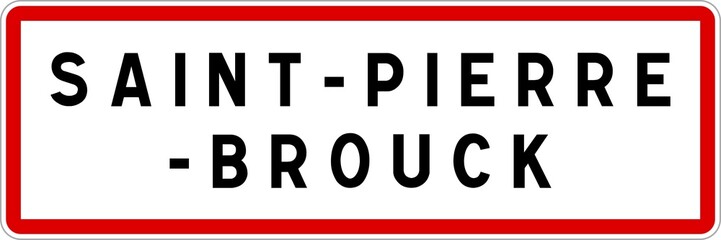 Panneau entrée ville agglomération Saint-Pierre-Brouck / Town entrance sign Saint-Pierre-Brouck