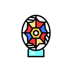 Easter egg line color icon. Isolated vector element.