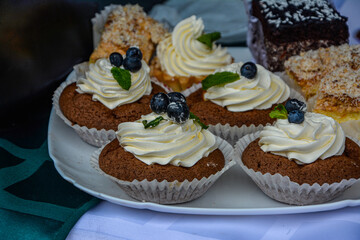 Small cakes with different stuffing .