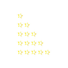 Fototapeta na wymiar 5 star rating gold icon isolated on a white background.5 star reviews set illustration.