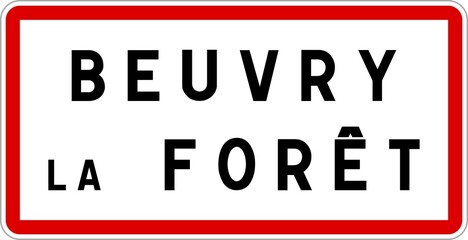 Panneau entrée ville agglomération Beuvry-la-Forêt / Town entrance sign Beuvry-la-Forêt