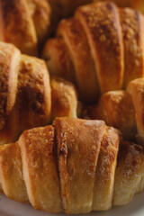 group of homemade croissants close-up